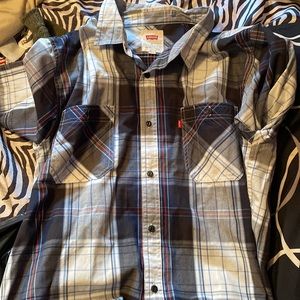 Levi plad short sleeve button up